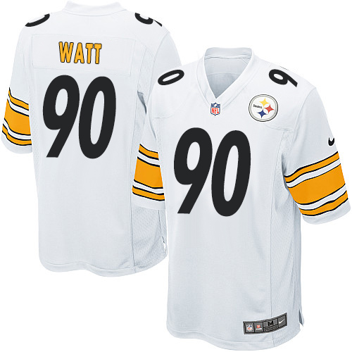 Nike Steelers #90 T. J. Watt White Youth Stitched NFL Elite Jersey